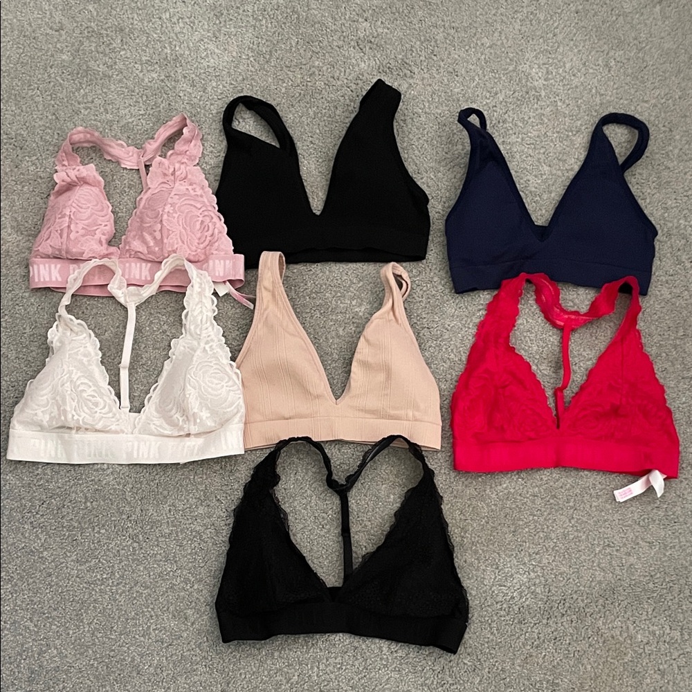 PINK Victoria's Secret Bra Collection - Pink, Black, Navy, White, Tan, Red